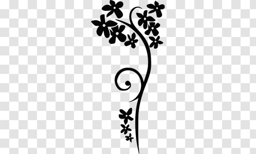 Black And White Clip Art - Tree - Flower Transparent PNG