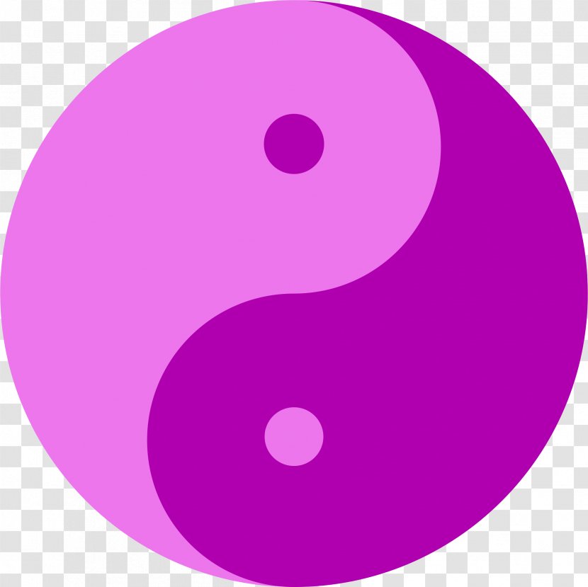 Yin And Yang Magenta Purple Clip Art - Sphere Transparent PNG
