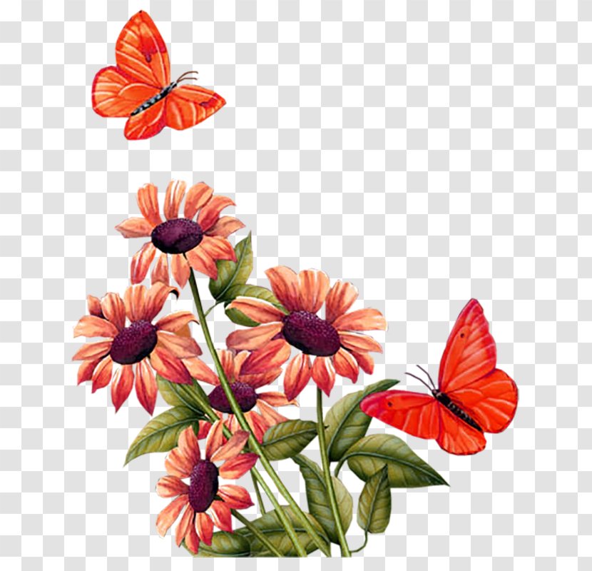 Animation Letter Clip Art - Plant - Sunflower Butterfly Transparent PNG