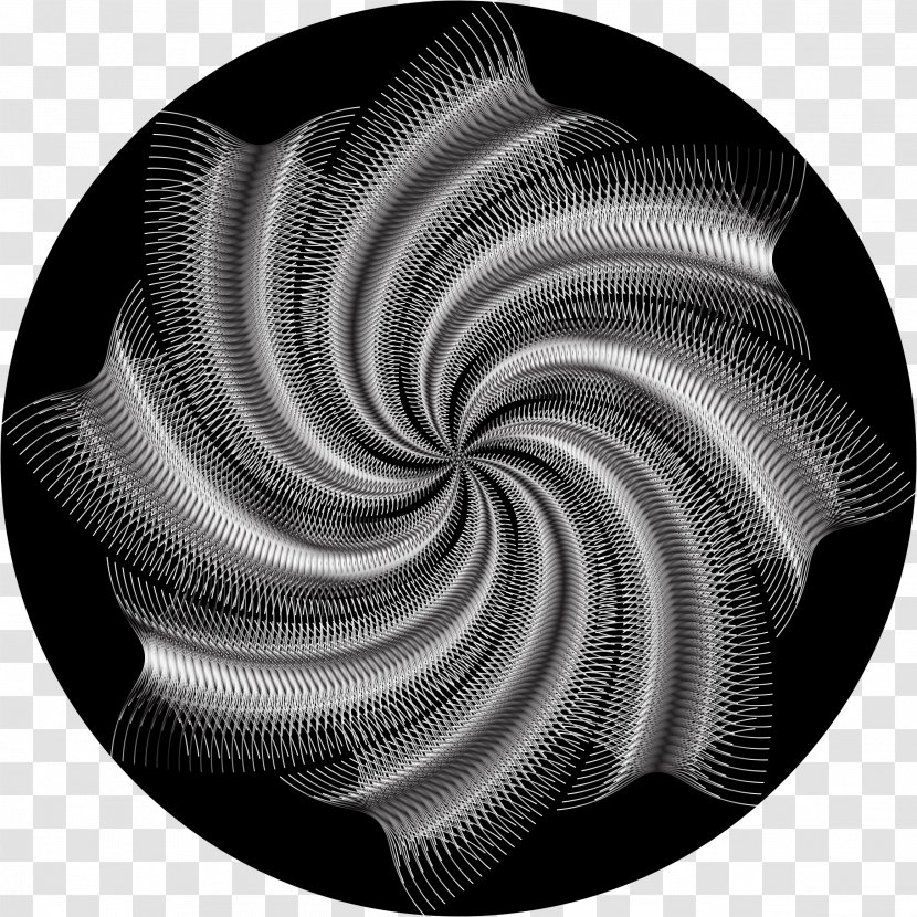 Line Art Black And White Monochrome - Spiral Transparent PNG