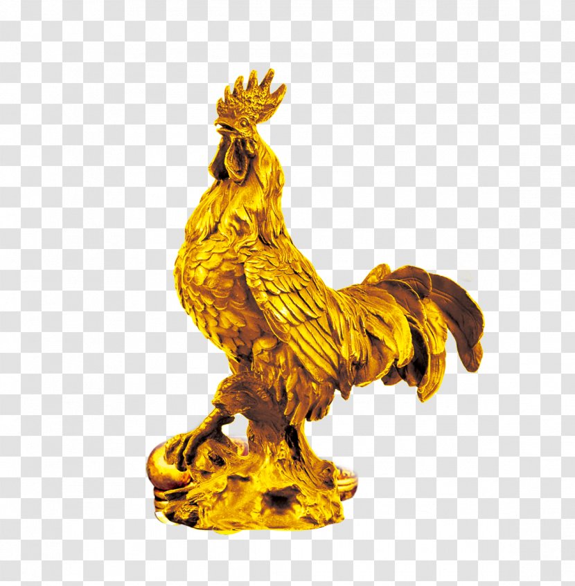 Rooster Chicken - Gold - Golden Transparent PNG