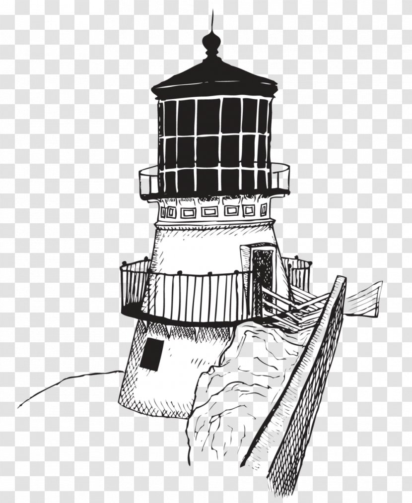 Lighthouse Clip Art Drawing Image Line - Blackandwhite - Light For Picsart Transparent PNG