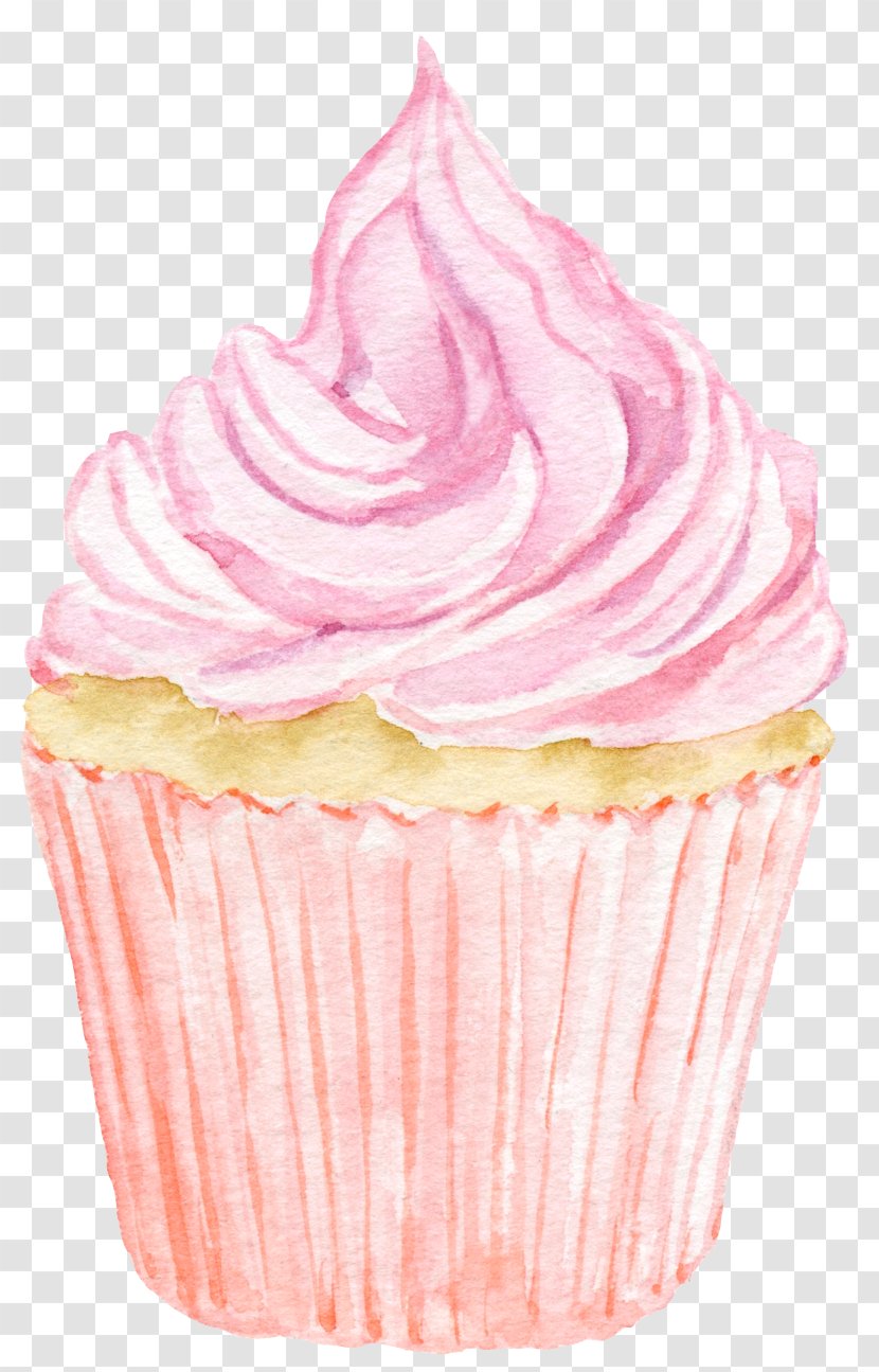 Ice Cream Cake Cupcake Marshmallow Creme - Baking Cup - Pink Transparent PNG