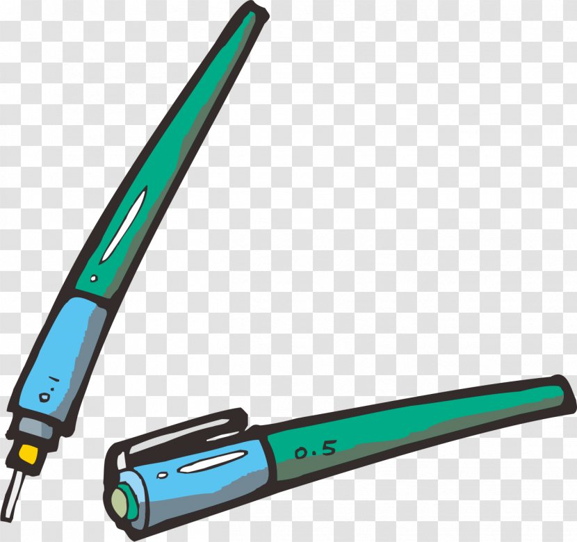 Stationery Euclidean Vector Pen - Hair Iron - Automatic Material Transparent PNG