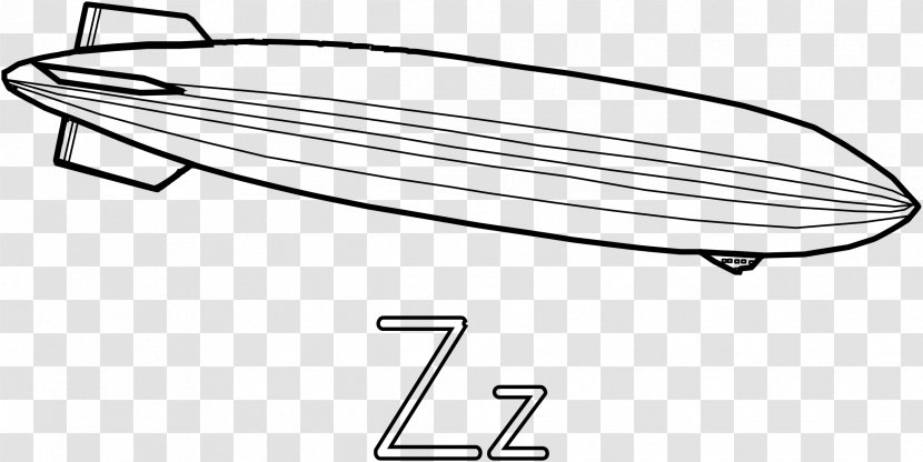Zeppelin Airship Clip Art - Black And White - Zeplin Transparent PNG