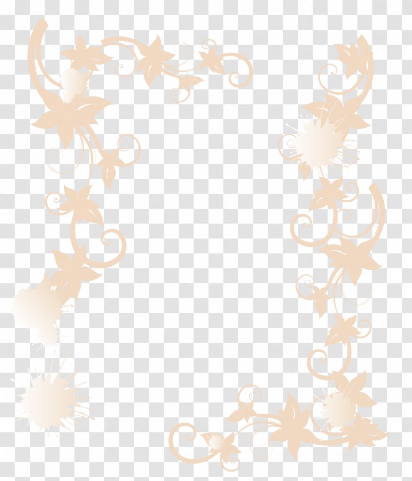 Download Pattern - Beige - Flower Frame Transparent PNG