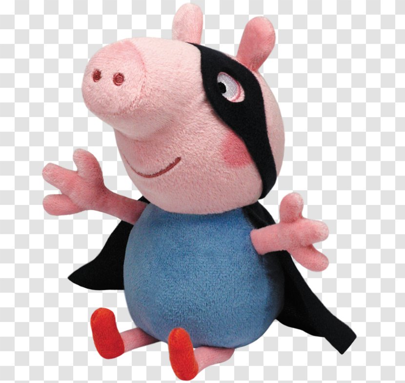 George Pig Stuffed Animals & Cuddly Toys Ty Inc. TY Beanie Babies Medium Peppa Super Hero Regular Plush - Watercolor - Toy Transparent PNG