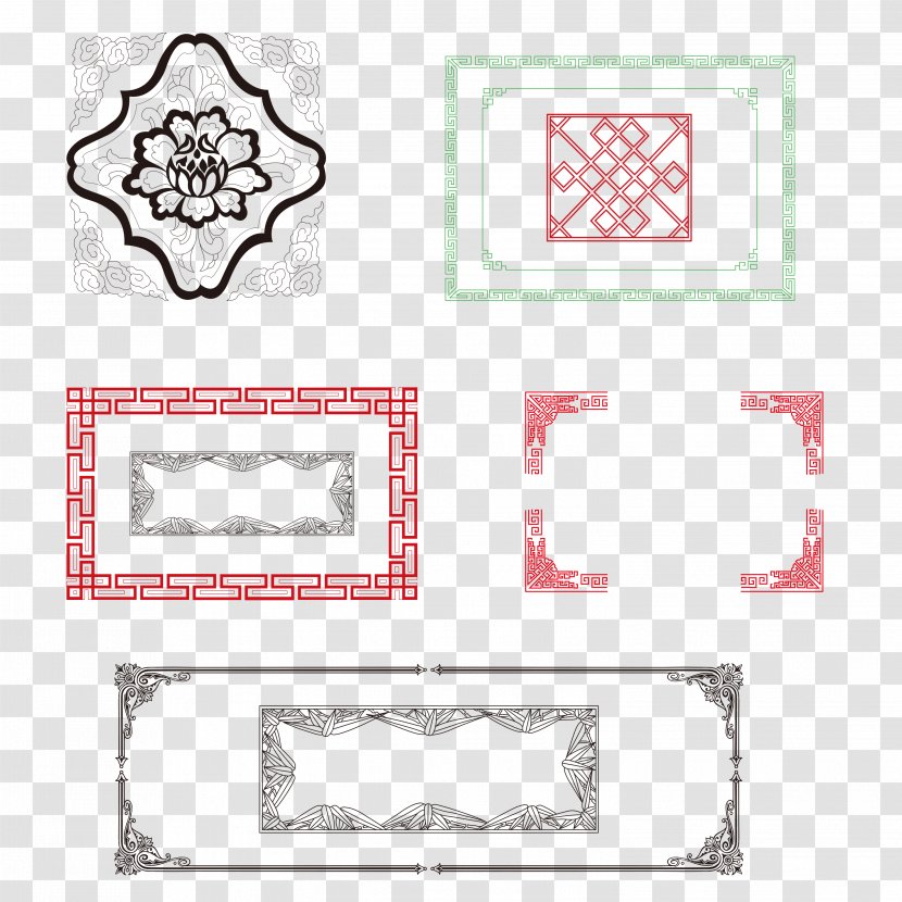 China Window Picture Frame - Pixelation - Chinese Style Borders Transparent PNG