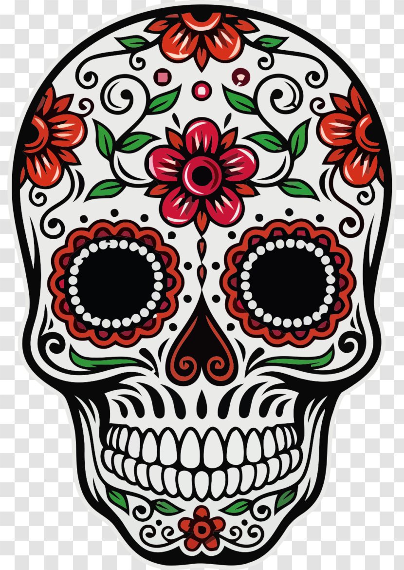 Day Of The Dead Skull - Sticker - Visual Arts Head Transparent PNG