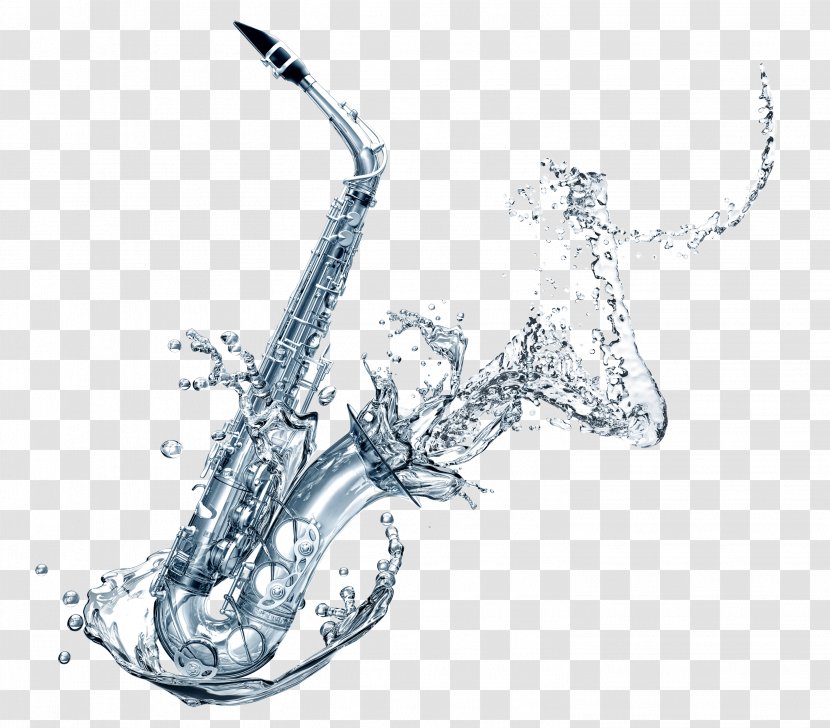 Saxophone - Flower - Water Transparent PNG