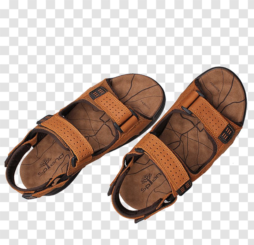 Slipper Flip-flops Sandal Shoe Leather - Brown Men Sandals Transparent PNG