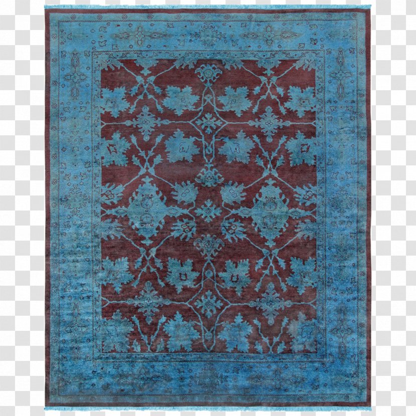 Sheep Symmetry Wool Pasargad Hand-Knotted Carpet - Turquoise Transparent PNG