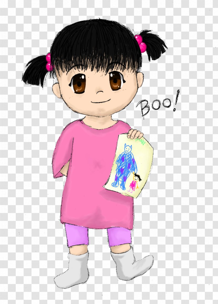 Clip Art Illustration Black Hair Brown Doll - Pink M - Boo Streamer Transparent PNG