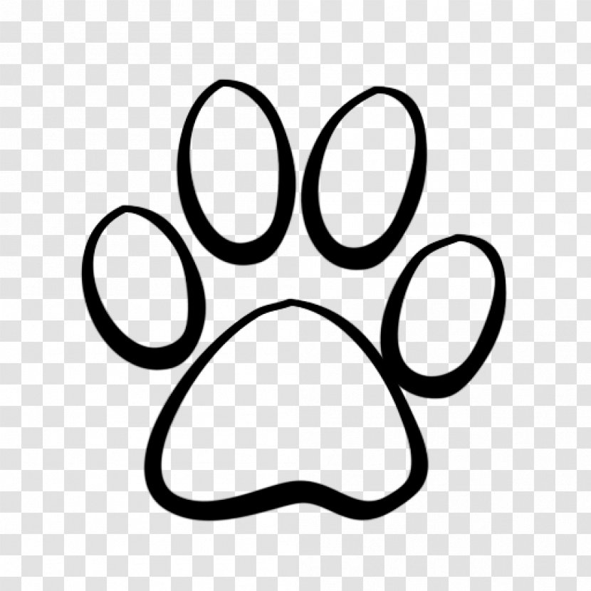 Dog Cat Cougar Paw Clip Art - Black And White Transparent PNG
