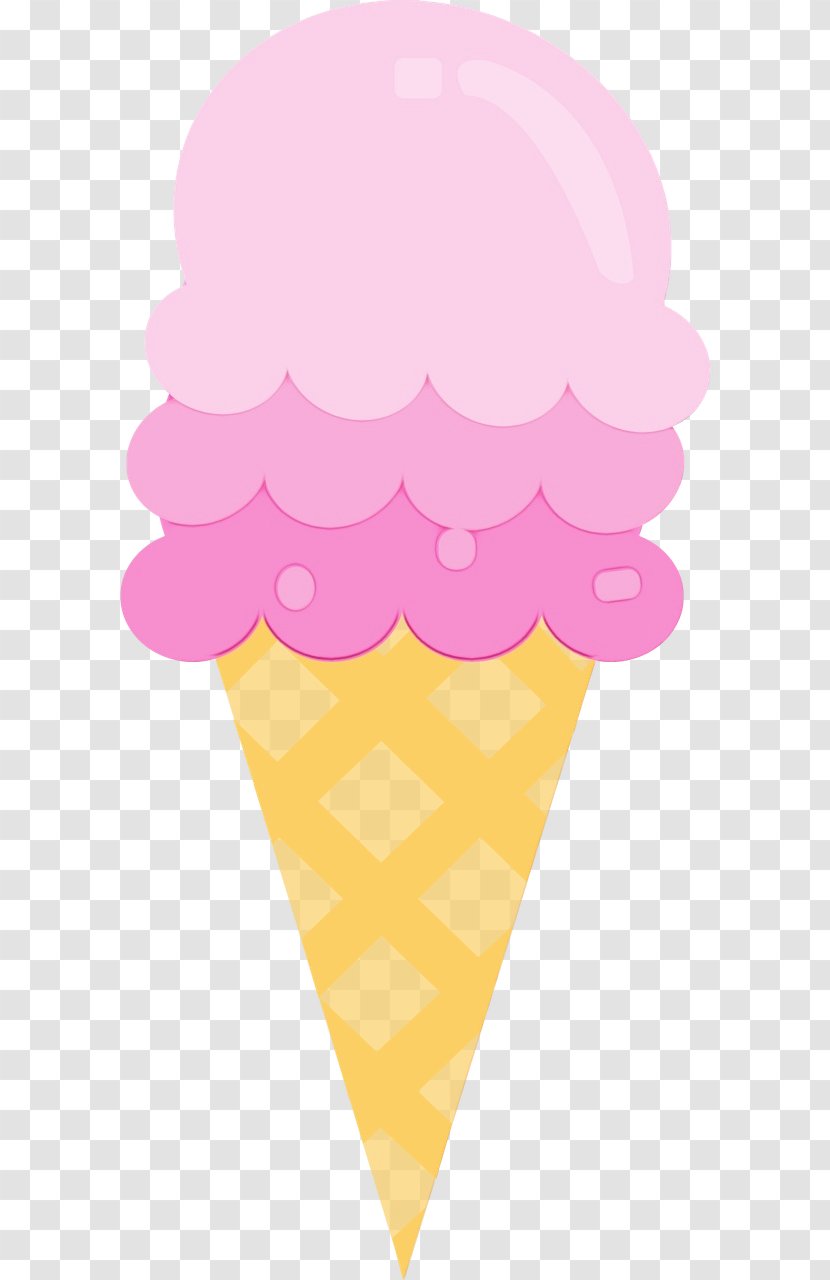 Ice Cream Cone Background - Wet Ink - Dairy Sorbetes Transparent PNG