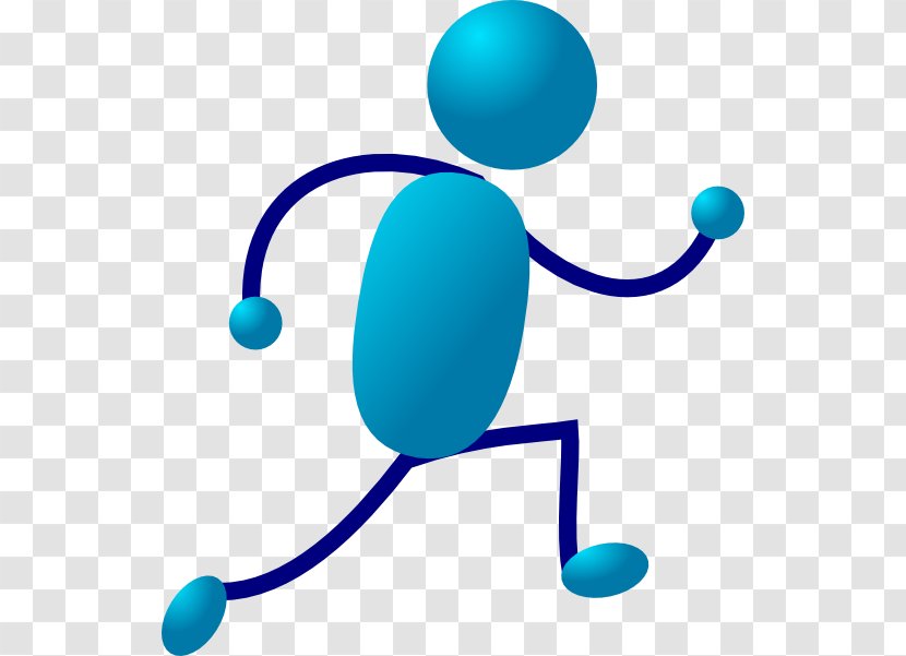 Stick Figure Free Content Clip Art - Blue - Moving Running Cliparts Transparent PNG