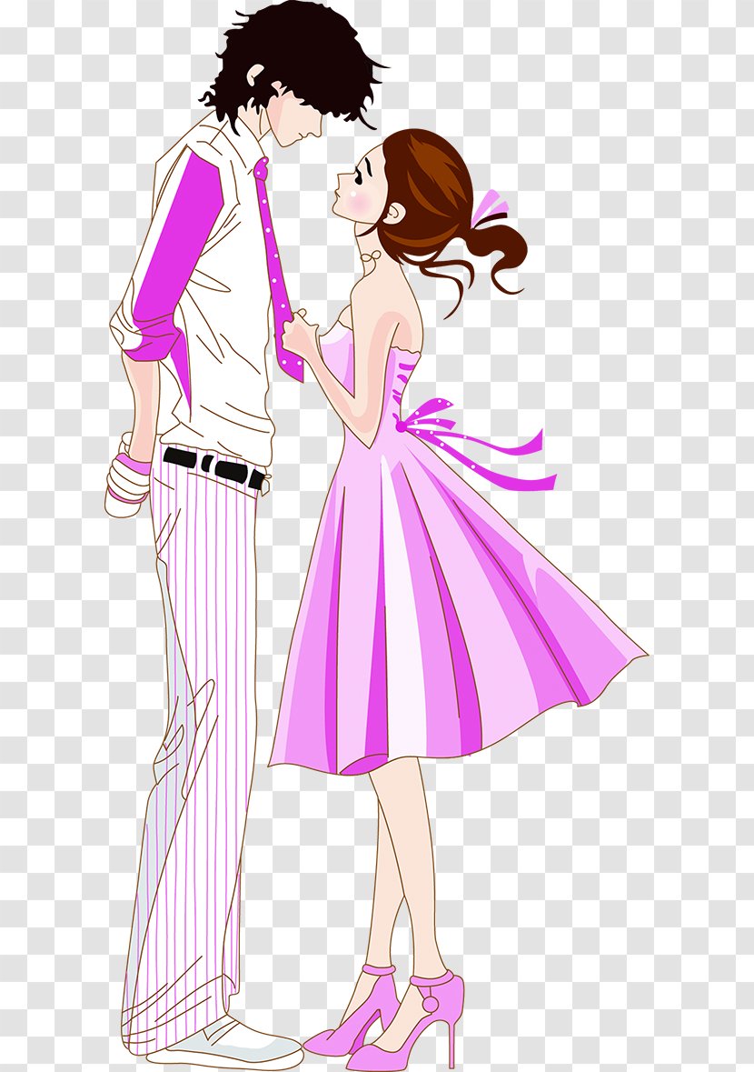 Romance Valentine's Day Love Couple - Cartoon Transparent PNG