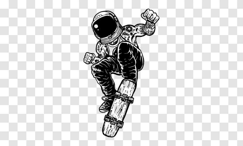 T-shirt Astronaut T Shirt Skateboarding - Spaceflight - Drawing Tattoo Transparent PNG