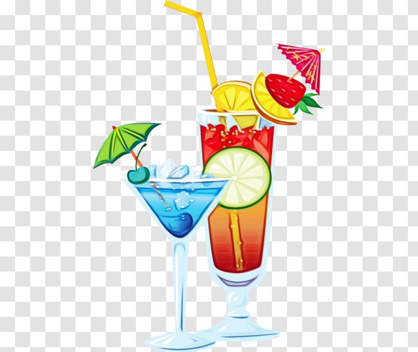 Drink Cocktail Garnish Non-alcoholic Beverage Alcoholic - Blue Hawaii - Martini Glass Zombie Transparent PNG