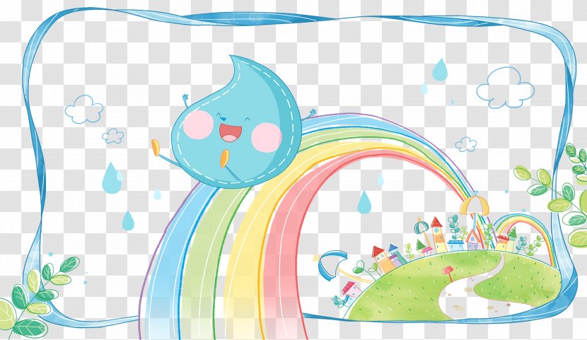Rainbow Drop Cartoon Illustration - Fictional Character - Water Drops Transparent PNG