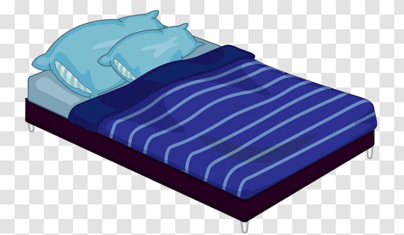 Bedroom Daybed Bunk Bed Clip Art - Room - Blue Striped Quilt Transparent PNG