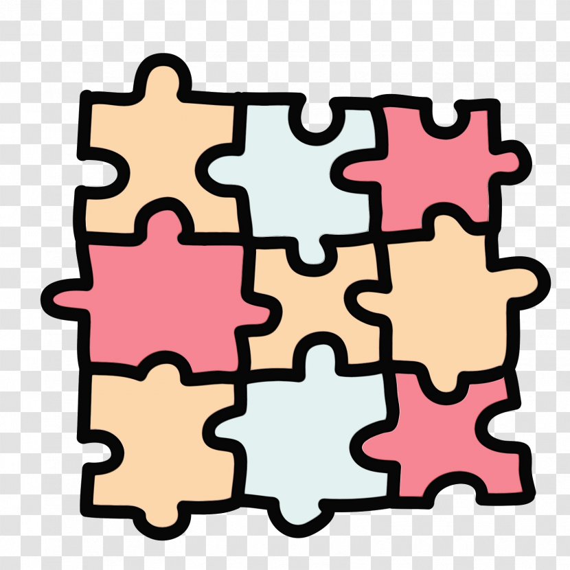 Pink Background - Jigsaw Puzzle - Drawing Transparent PNG