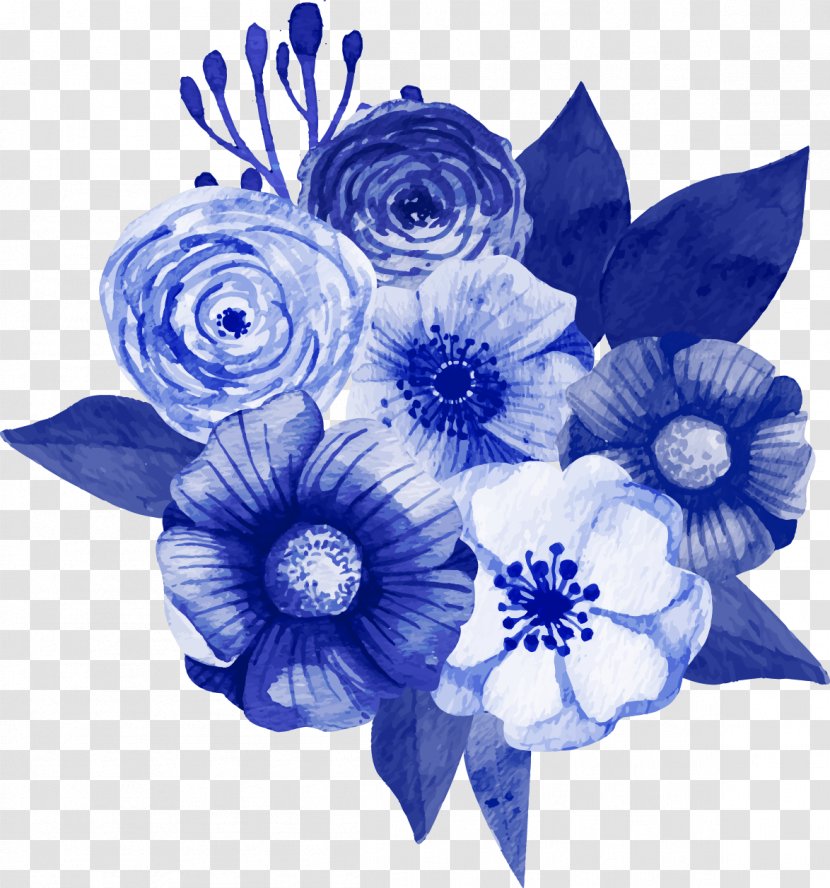 Flower Bouquet Floral Design Blue Tulip - Vector Dark Decorations Transparent PNG