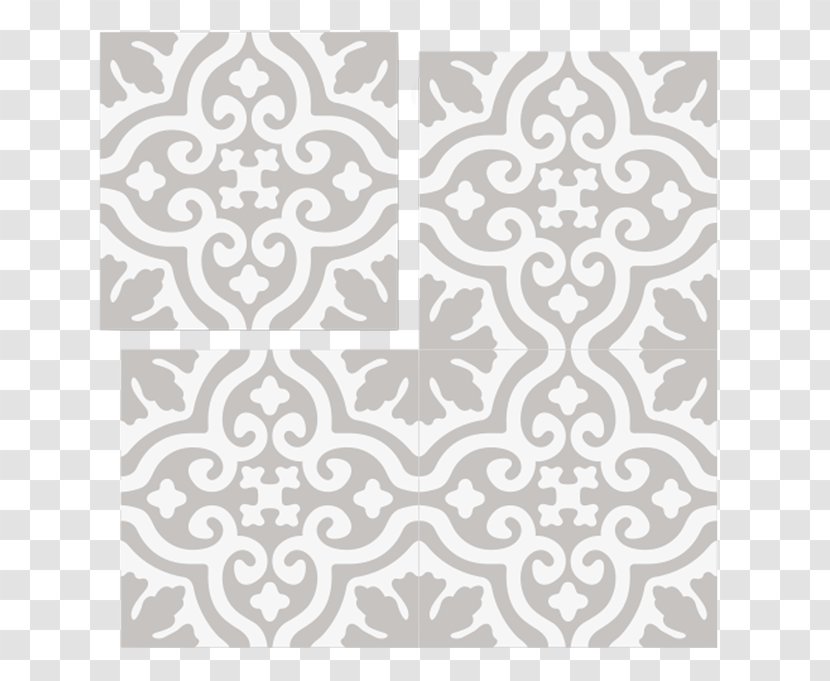 Cement Tile Wall Floor - Monochrome - Quatre De Carreau Transparent PNG