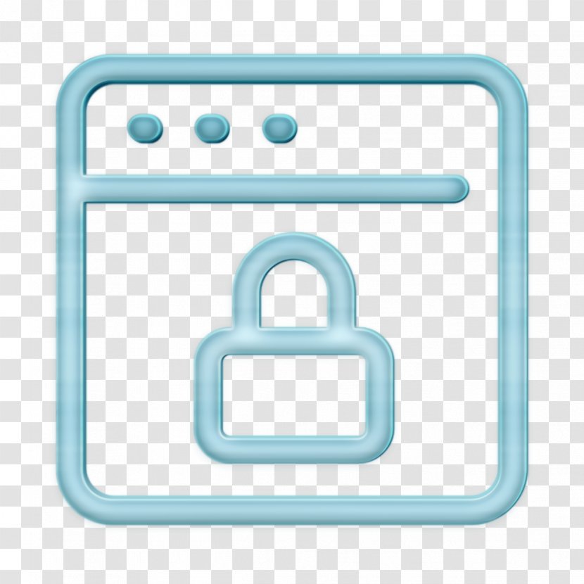 Browser Icon Lock Padlock - Turquoise Blue Transparent PNG