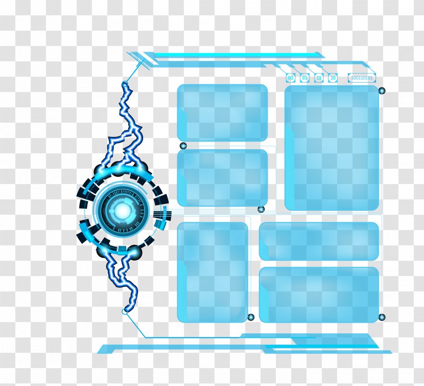 Blue Aperture - SCIENCE Border Vector Material Transparent PNG