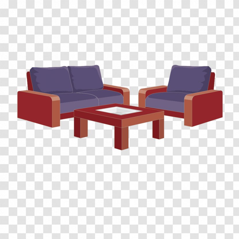 Coffee Table Couch Purple - Designer - Creative Sofa Transparent PNG