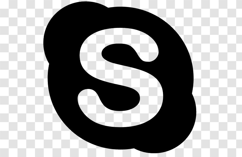 Skype - Symbol - Black And White Transparent PNG