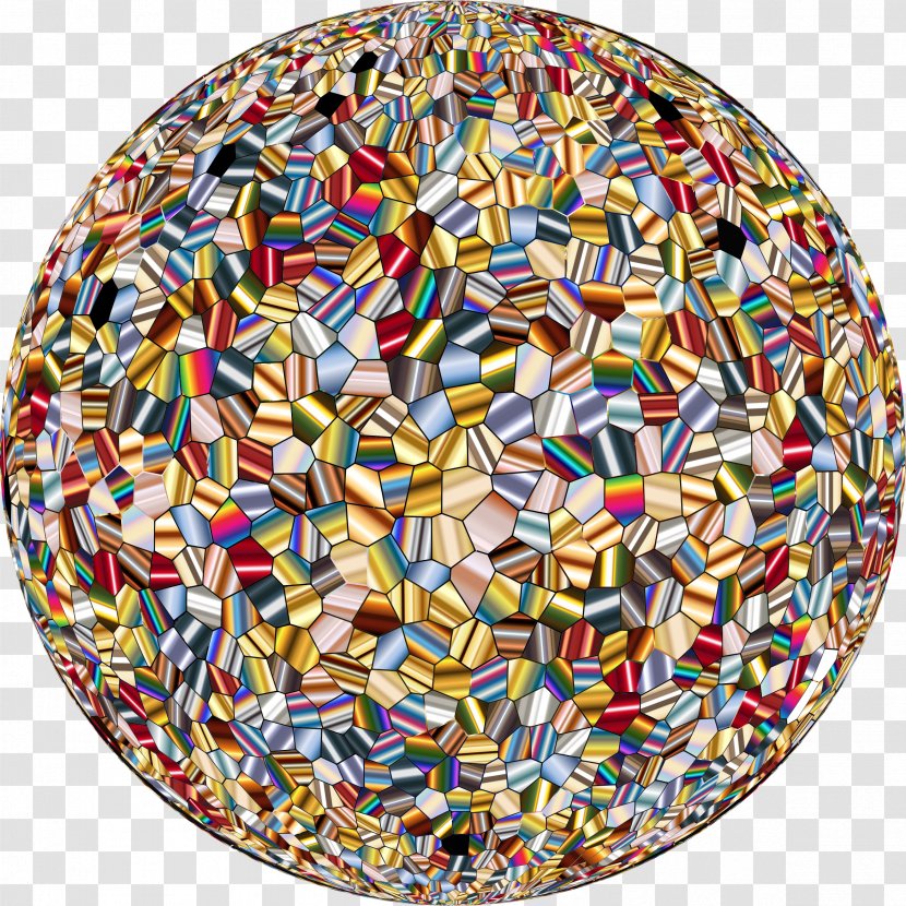 Tile Mosaic Clip Art - Spherical Polyhedron - Iridescent Transparent PNG