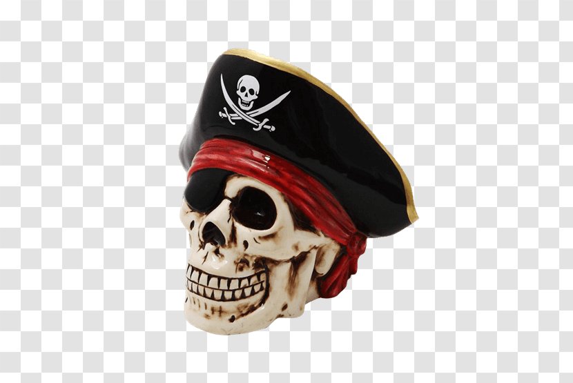 Skull Bank Coin Money Saving - Ceramic - Pirate Captain Transparent PNG