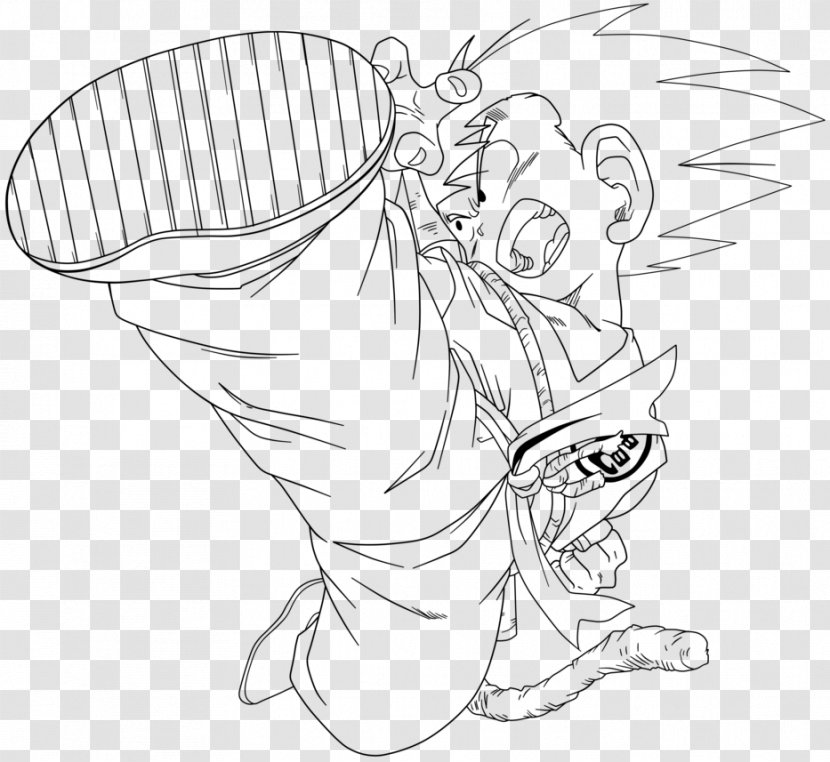 Line Art Goku Drawing Dragon Ball Cartoon - Tree Transparent PNG