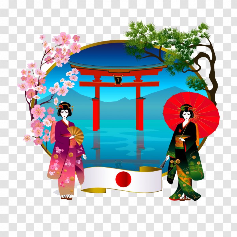 Japan - Woman - Japanese Beauty Illustration Image Transparent PNG