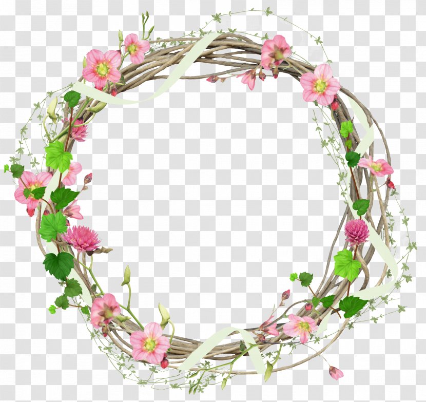 Flower - Watercolor Painting - Circle Frame Transparent PNG