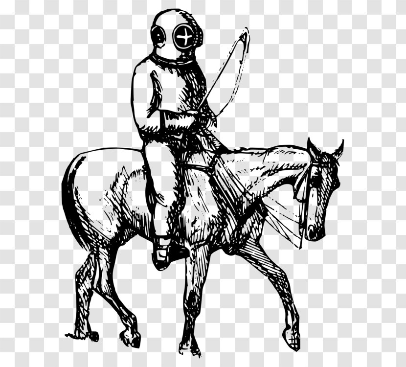 Horse Cartoon - Line Art - Mane Knight Transparent PNG