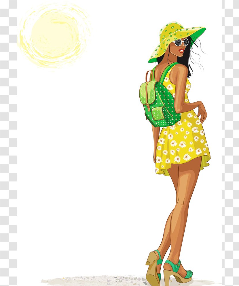 Fashion Illustration Drawing - Yellow - Haute Couture Transparent PNG
