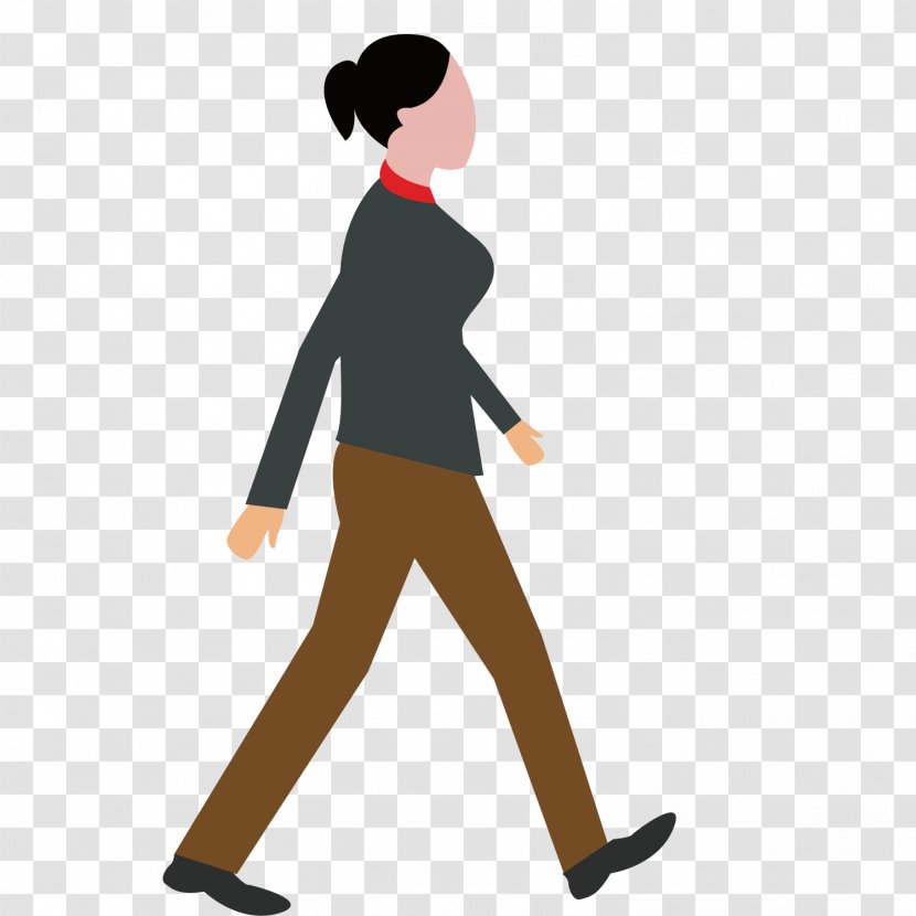 Walking - Cartoon - Woman Transparent PNG
