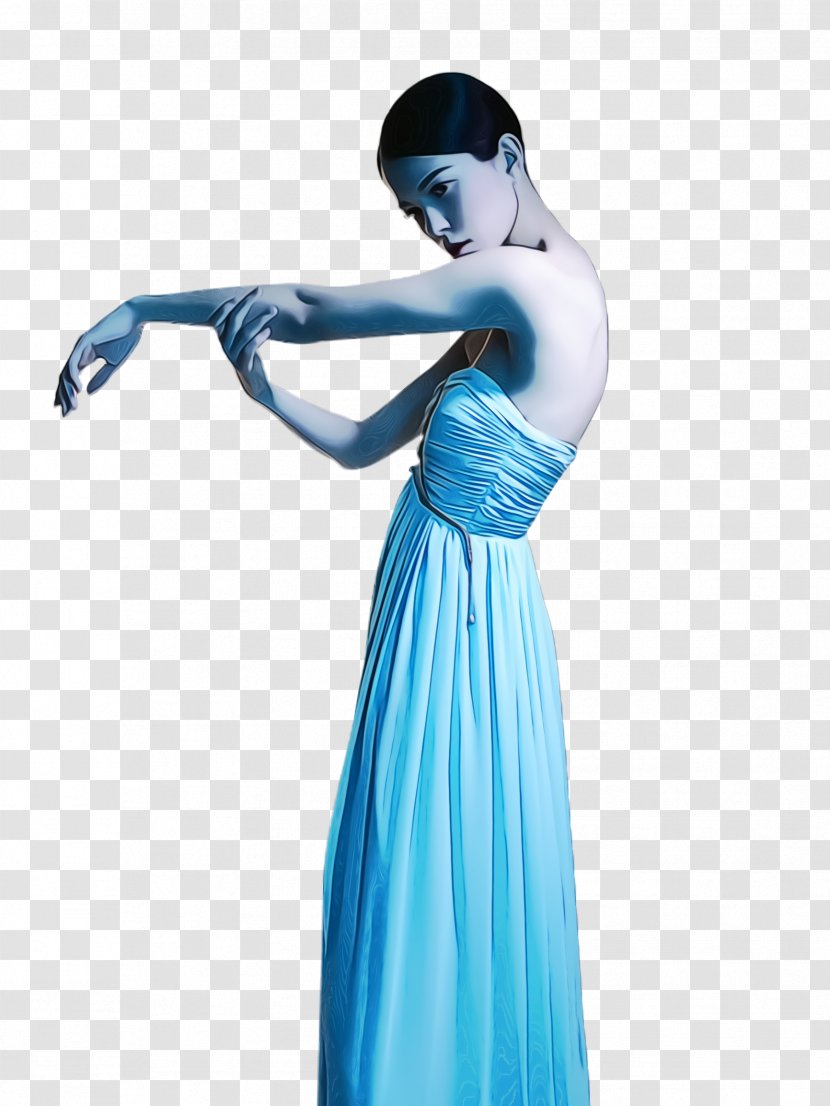 Blue Aqua Turquoise Shoulder Standing - Costume - Dress Transparent PNG