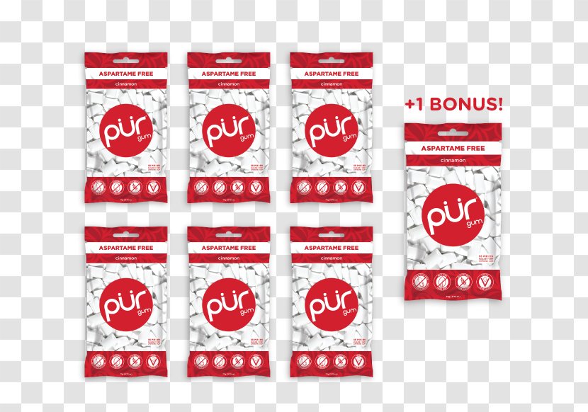 Chewing Gum PÜR Aspartame Bubble Food - Label - BUY 2 GET 1 FREE Transparent PNG