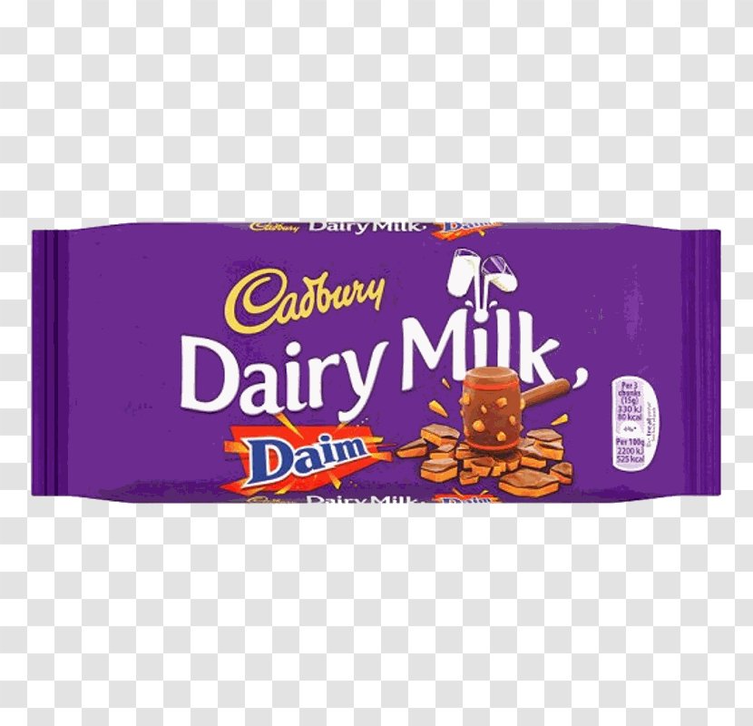 Chocolate Bar Cadbury Dairy Milk Daim - Sugar Transparent PNG