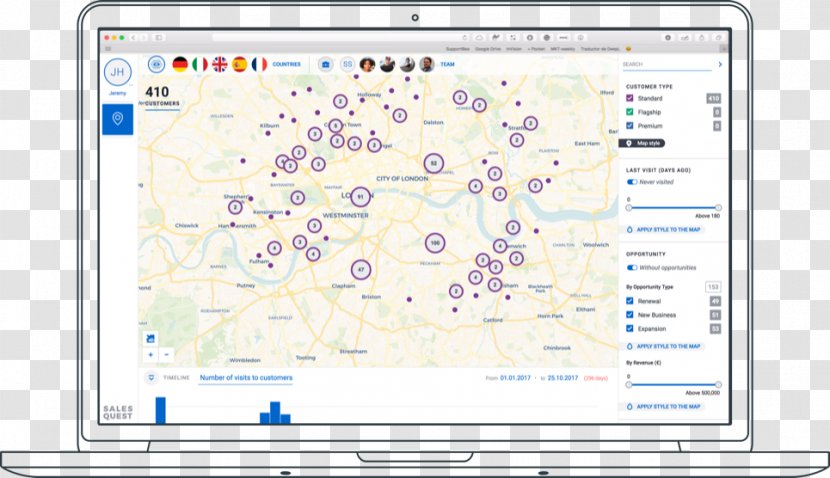 Map Analytics Customer Relationship Management Computer Program Salesforce.com - Geographic Data And Information Transparent PNG