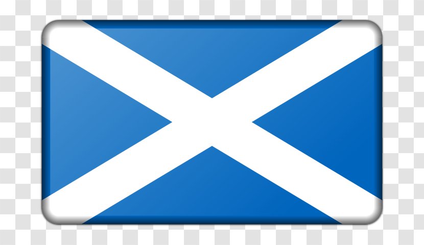 Flag Of Scotland Saltire Clip Art - Electric Blue Transparent PNG
