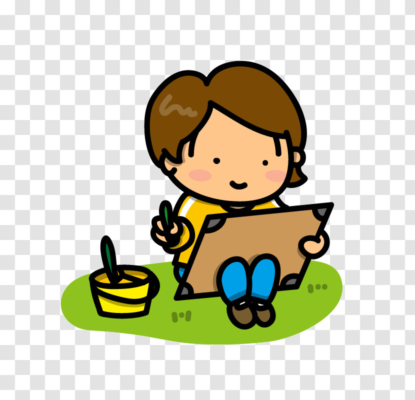 Cartoon Yellow Child Happy Smile Transparent PNG