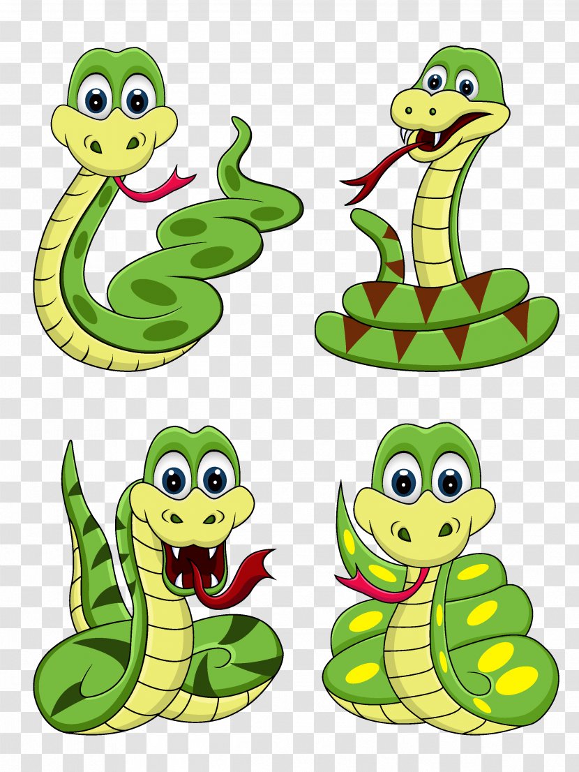 Snake Cartoon Clip Art - Animal Figure - Vector Material Cute 01 Transparent PNG