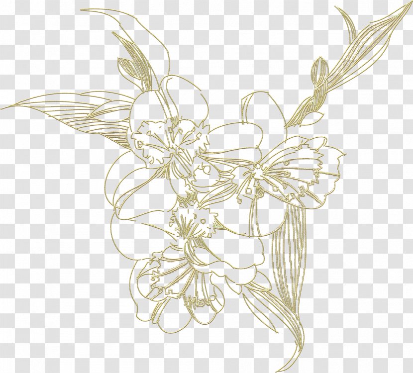 Fairy Insect Line Art Costume Design Sketch Transparent PNG