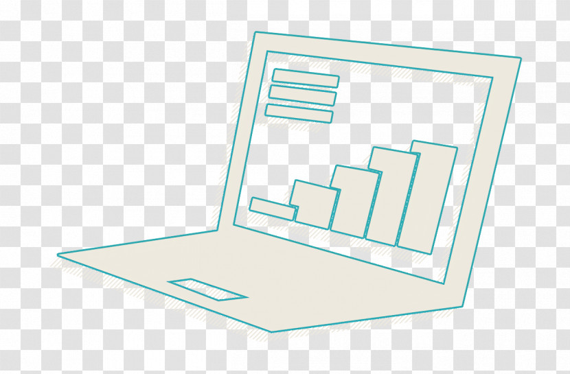 Educational Laptop With Bars Graphic On Screen Icon Computer Icon Laptop Icon Transparent PNG