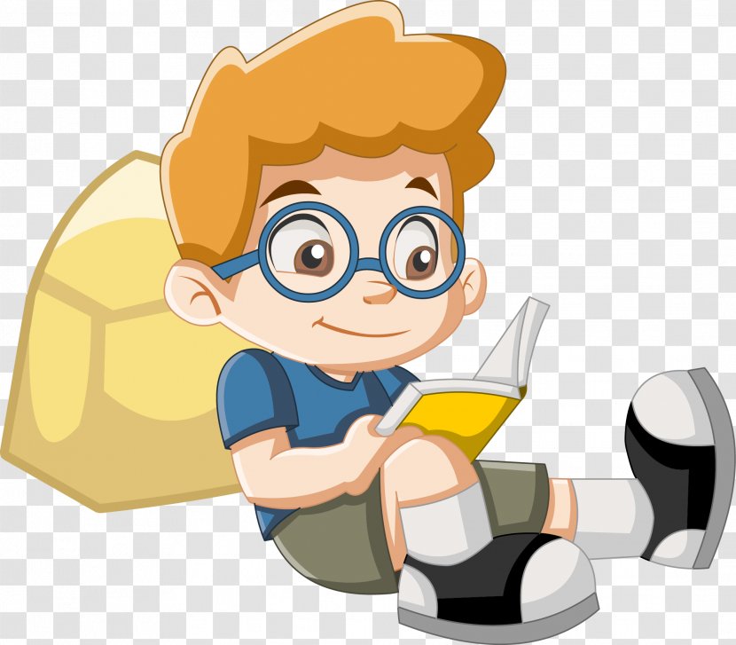 Reading Clip Art - Animation - Vector School Boy Transparent PNG